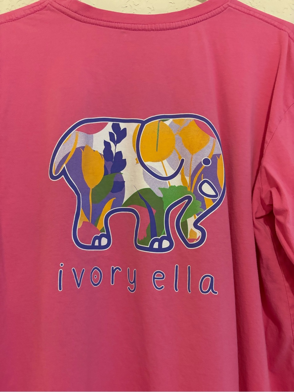 Ivory Ella Pink Floral Elephant Graphic Tee